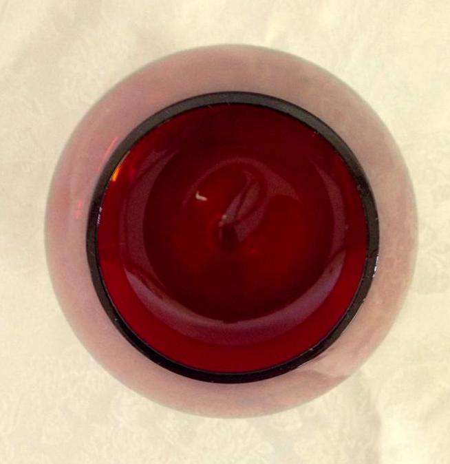 Medium Sized Vintage Ruby Red Balloon Vase