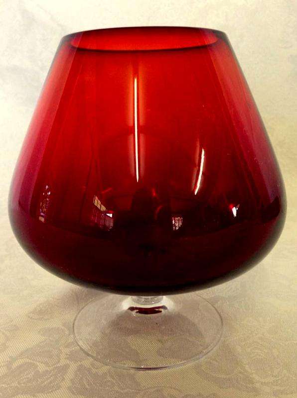 Medium Sized Vintage Ruby Red Balloon Vase