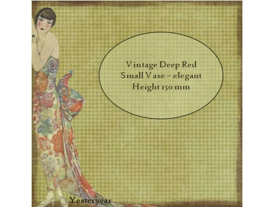 Vintage Deep Red Medium sized Vase