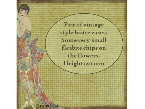 Pair of vintage style lustre vases