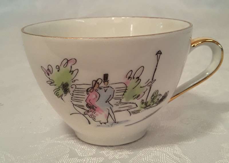 Vintage hand painted Bareuther Bavaria Demitasse duos (four)