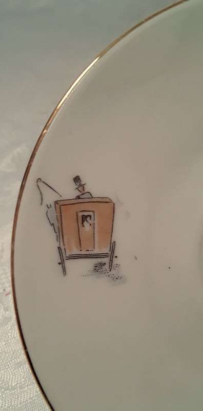 Vintage hand painted Bareuther Bavaria Demitasse duos (four)