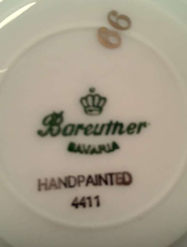 Vintage hand painted Bareuther Bavaria Demitasse duos (four)