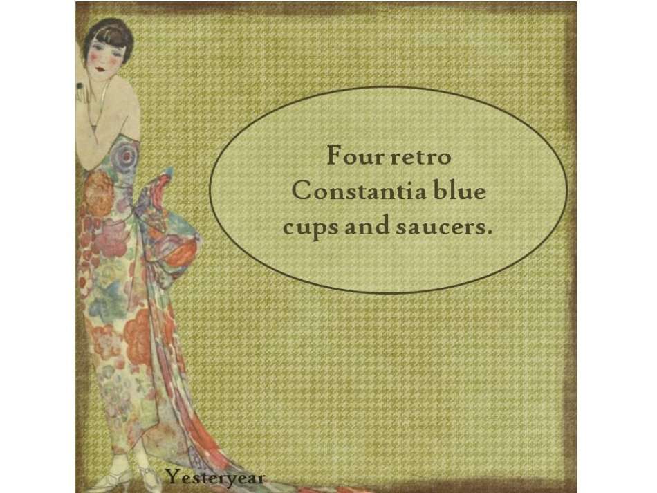 Four retro Constantia blue duo's (Please read description)