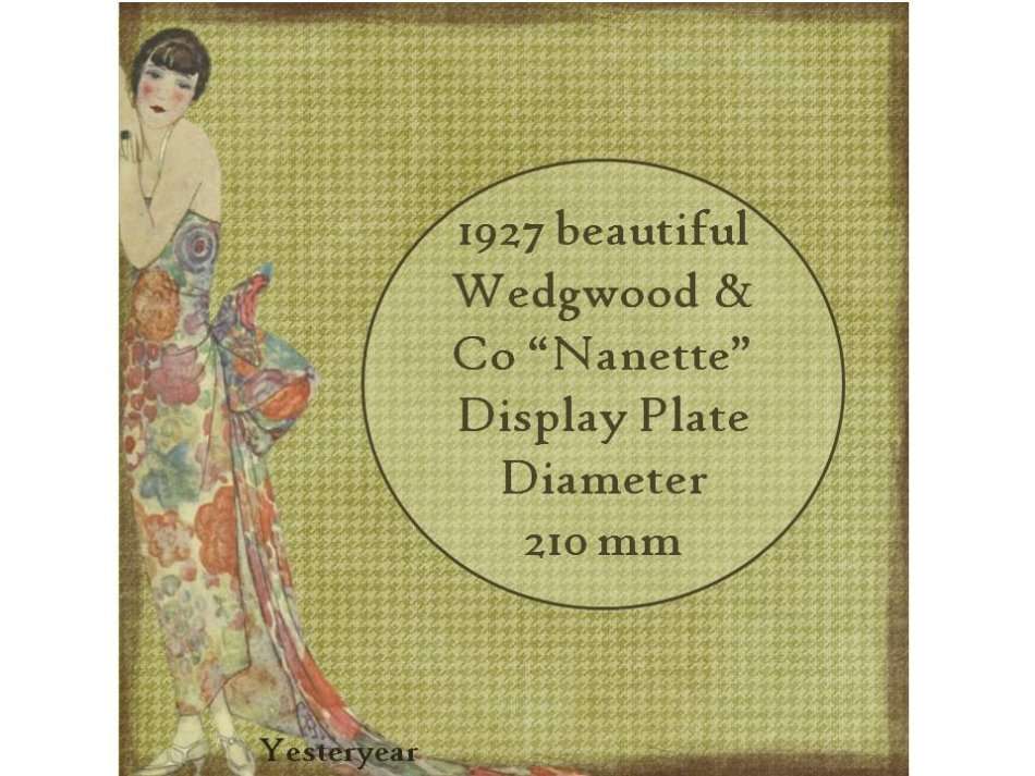 1927 beautiful Wedgwood & Co "Nanette" Display Plate
