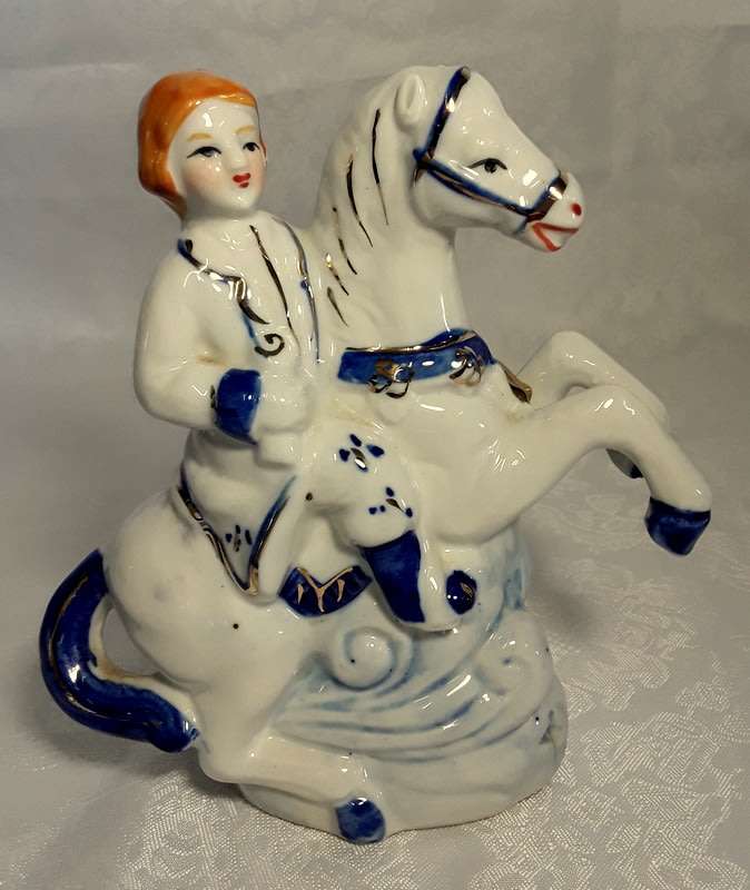 Blue and White Vintage Style Figurines
