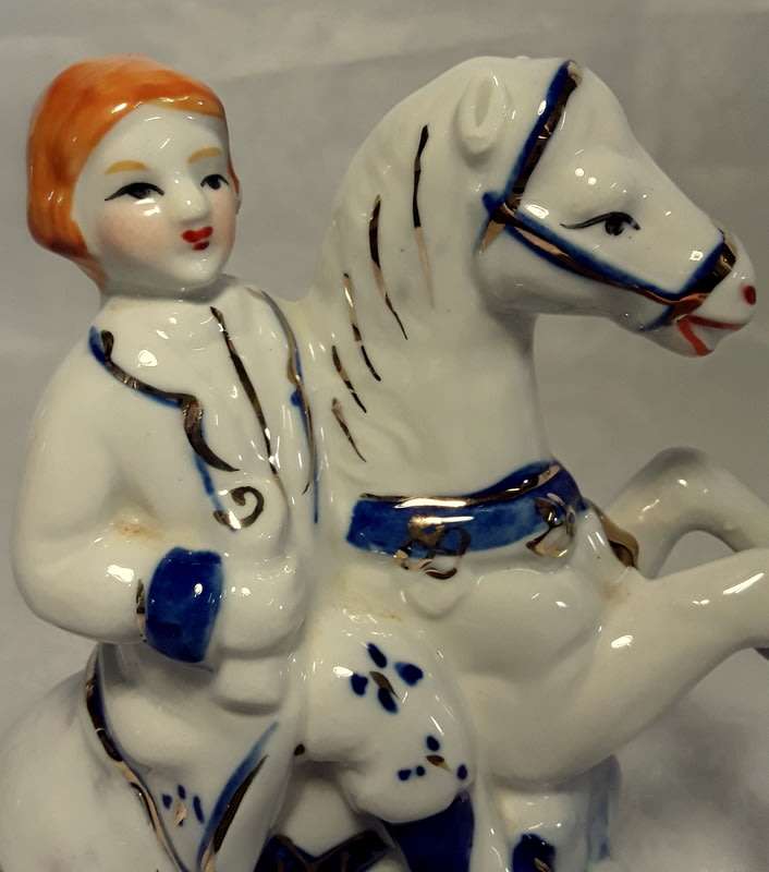 Blue and White Vintage Style Figurines