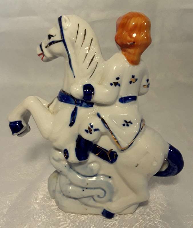 Blue and White Vintage Style Figurines