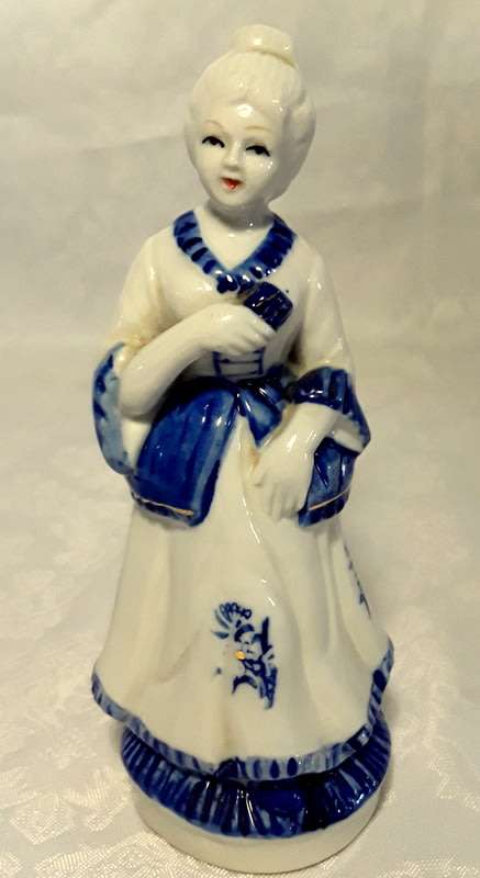Blue and White Vintage Style Figurines