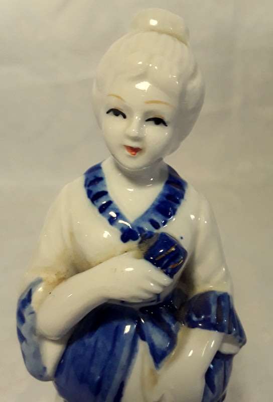 Blue and White Vintage Style Figurines