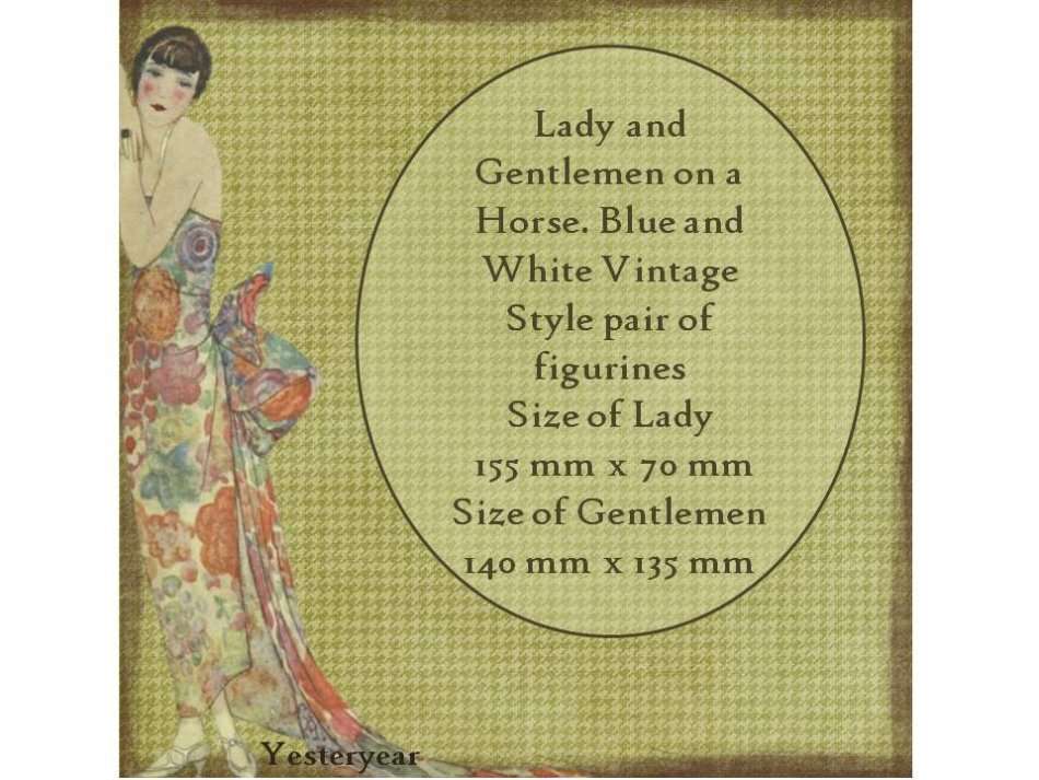 Blue and White Vintage Style Figurines