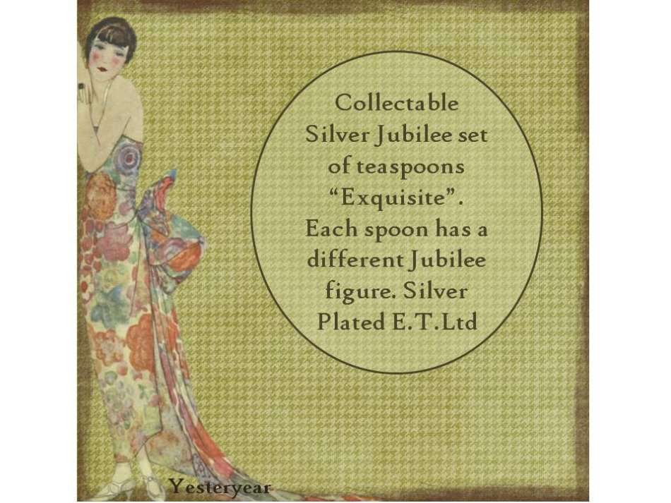 Collectable Silver Jubilee set of teaspoons Exquisite. E.T.Ltd