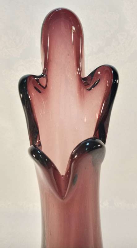 Vinking Swung Glass Finger vase 1950s Amethyst