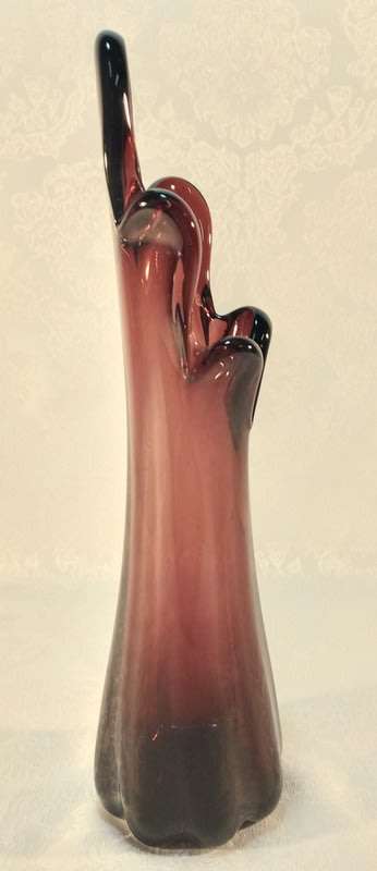Vinking Swung Glass Finger vase 1950s Amethyst