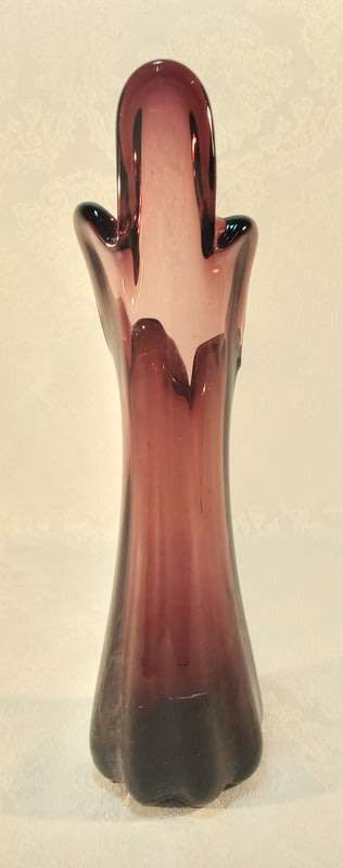 Vinking Swung Glass Finger vase 1950s Amethyst