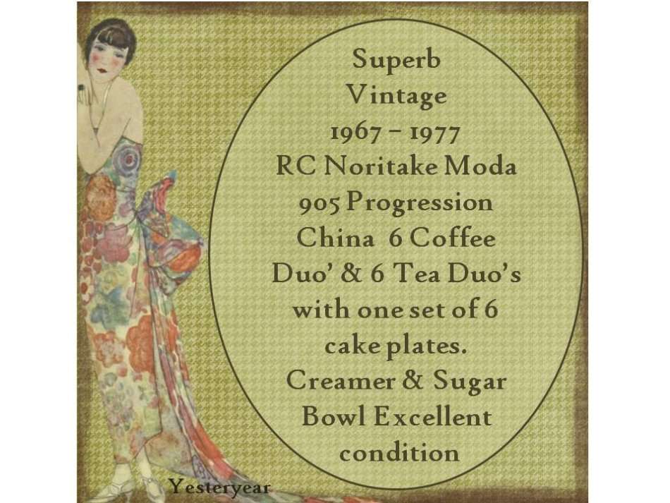 Vintage 1967 - 1977  RC Noritake Moda 905 Progression Tea/ Coffee Set