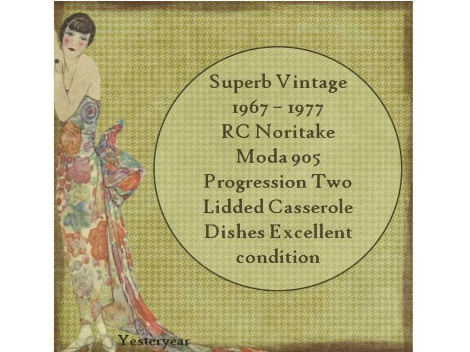 Vintage 1967-1977 RC Noritake Moda 905 Progression Lidded Casserole Dishes