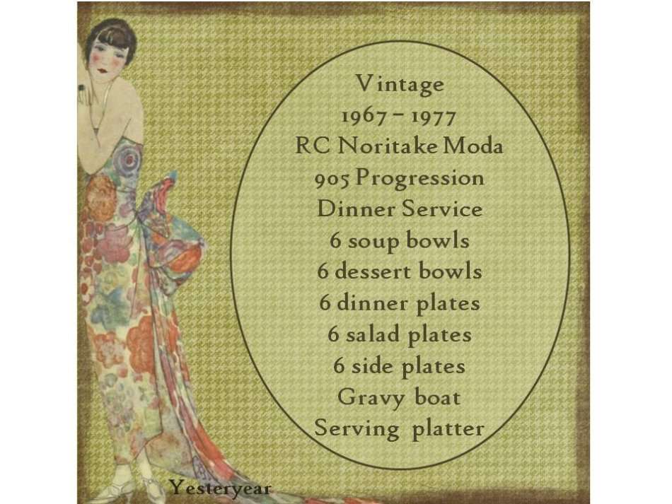 Vintage 1967-1977  RC Noritake Moda 905 Progression Dinner Service