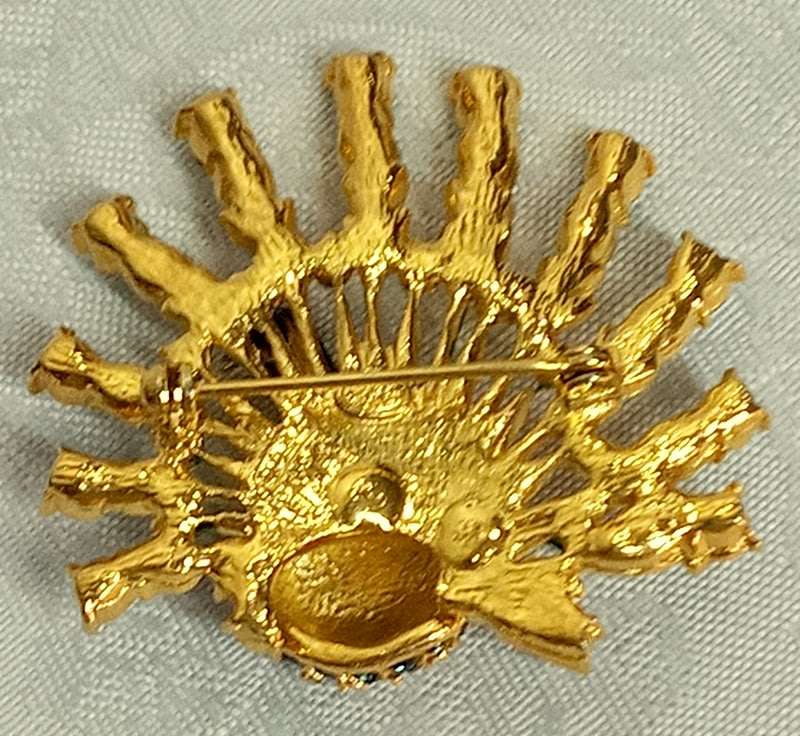 Bright vintage Peacock brooch