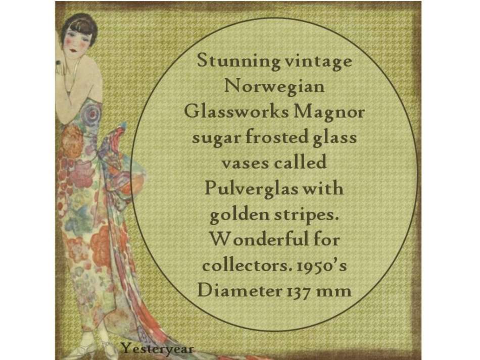 Norwegian Glassworks Magnor sugar frosted glass - Pulverglas 1950s