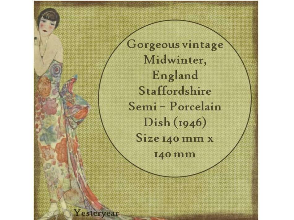 Vintage Midwinter, Staffordshire Semi-Porcelain Dish (1946 - 1949)