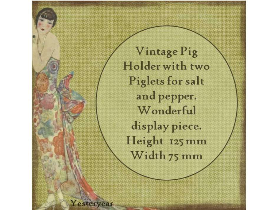 Vintage Pig Holder with two Piglets for salt and pepper