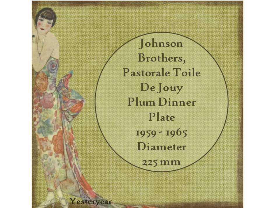 Johnson Brothers, Pastorale Toile De Jouy Plum Dinner Plate