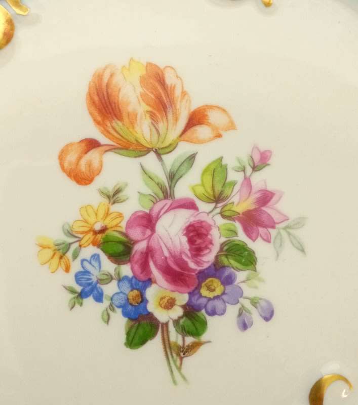 Vintage JLMenuau Graf Von Henneberg Porzellan Echt Kobalt Bowls 1930s - 1940s