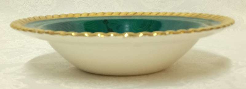 Portmeirion Malachite Rope Edged Bowl by Susan William-Ellis (22ct gold gilding)