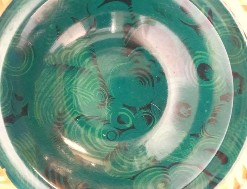 Portmeirion Malachite Rope Edged Bowl by Susan William-Ellis (22ct gold gilding)