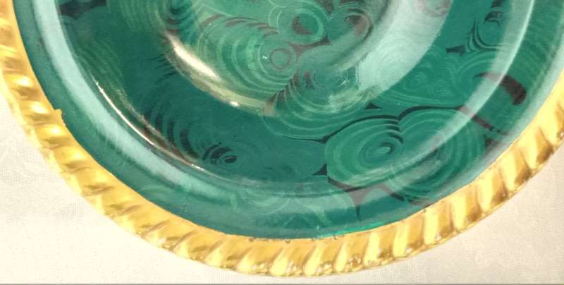 Portmeirion Malachite Rope Edged Bowl by Susan William-Ellis (22ct gold gilding)