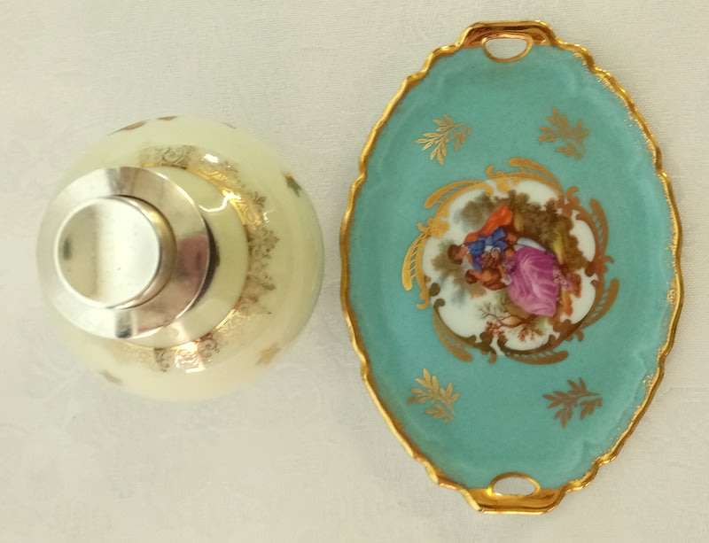 Limoges Vintage Spray bottle and very small plate