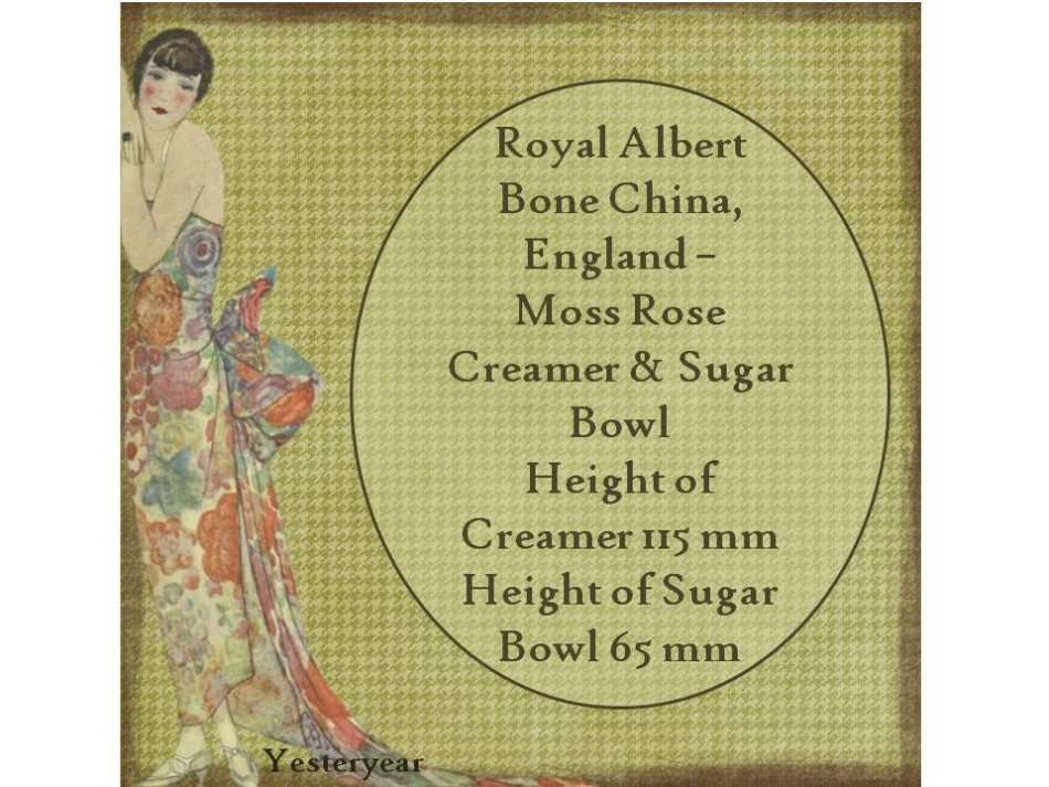 Royal Albert Moss Rose Creamer & Sugar