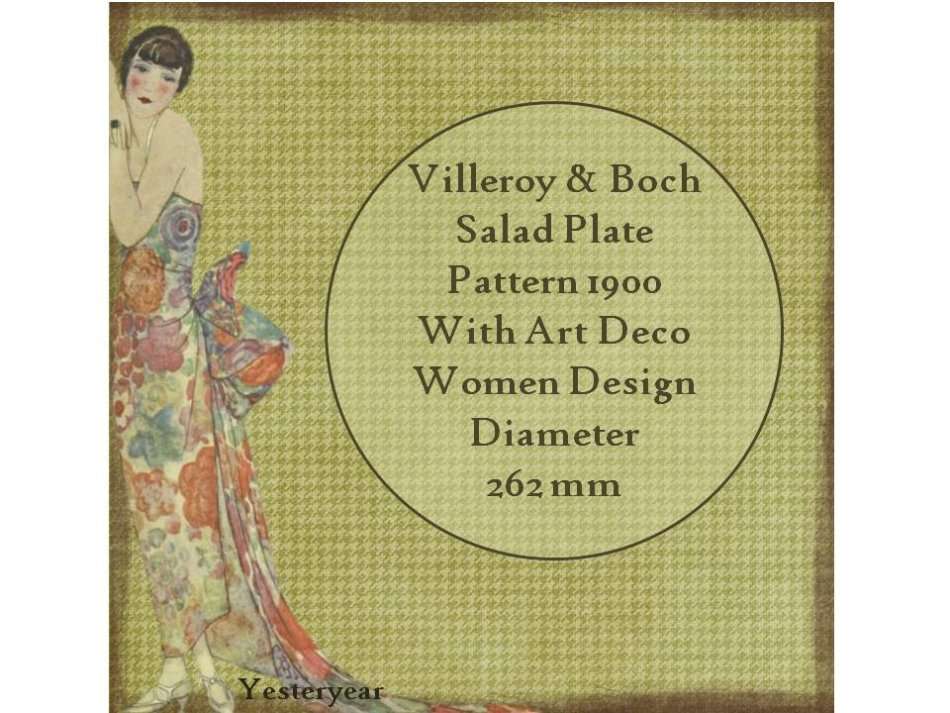 Villeroy and Boch  Salad Plate  Pattern 1900 - Art Deco Picture