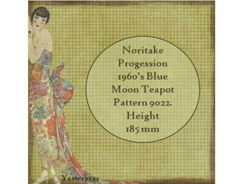 Noritake Progession 1960s Blue Moon Teapot