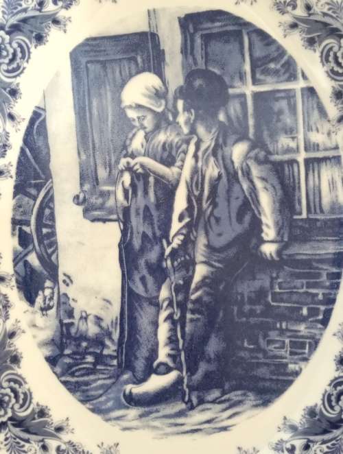 Delft Holland Limited Edition Large Oval Plate Oude Molen Fabriek B.V. Young Love