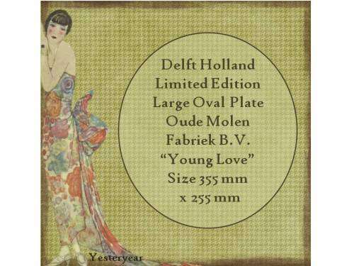 Delft Holland Limited Edition Large Oval Plate Oude Molen Fabriek B.V. Young Love