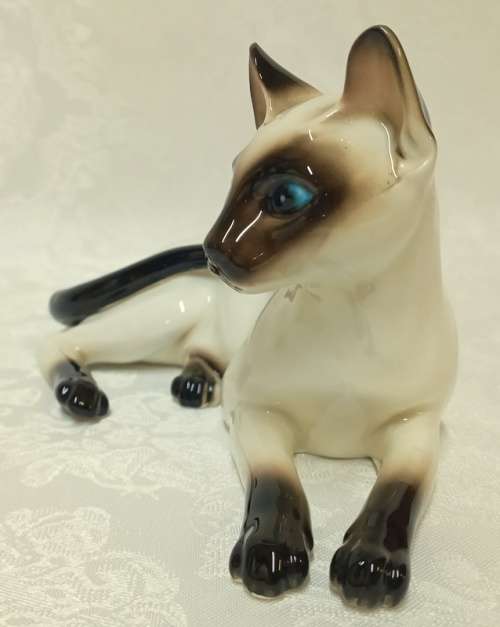 Exquisite pair of Royal Stafford Porcelain Siamese Cats