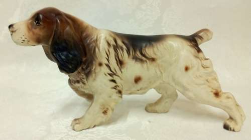 Vintage brown and white Springer Spaniel Dog figurine