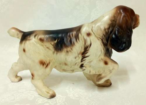 Vintage brown and white Springer Spaniel Dog figurine