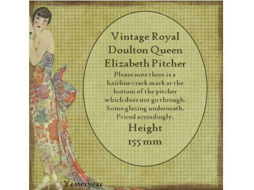 Vintage Royal Doulton Queen Elizabeth Pitcher