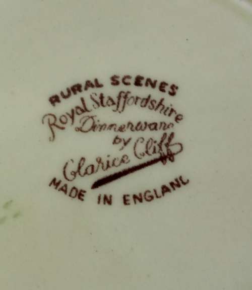 Royal Staffordshire Dinnerware by  Clarice Cliff - Rural Scenes Circa 1930s