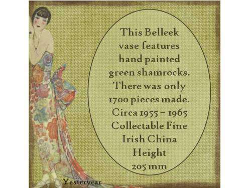 Belleek Vase Circa 1955  1965