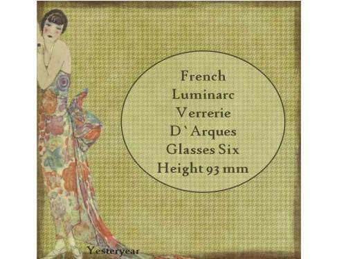 French Luminarc Verrerie D`Arques Glasses (six)