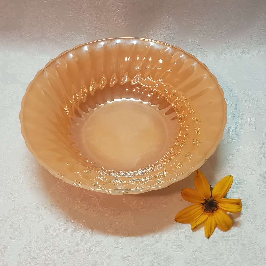 Vintage Anchor Hocking Fire King Lusterware Serving Bowl