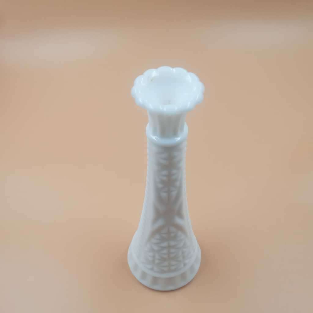 White milk glass vase