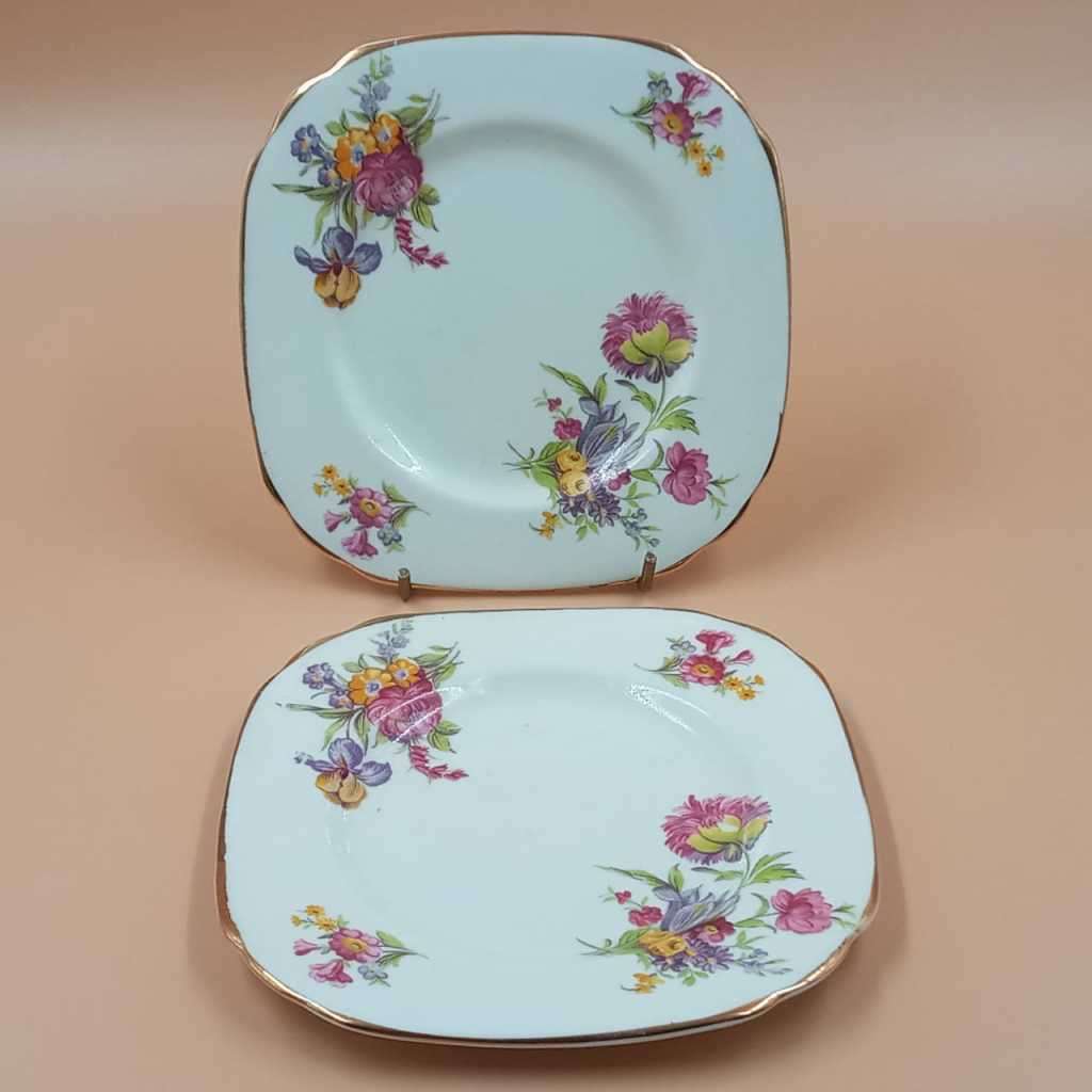 Two Sutherland Bone China side plates