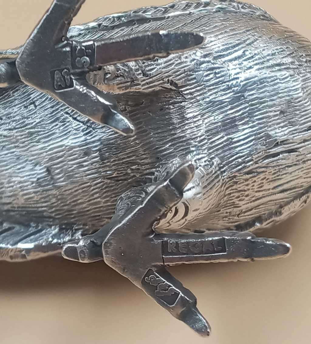 Vintage Silver-Plated Pair of Pheasant Figurines. Stamped A1 Regal