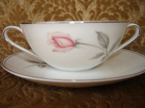 Noritake soup bowels with sideplates, Japan 6044, Rosemarie