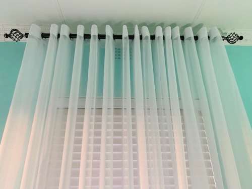 EYELET PLAIN SHEER VOILE CURTAIN  ** 5m x 230cm **  READY TO HANG!